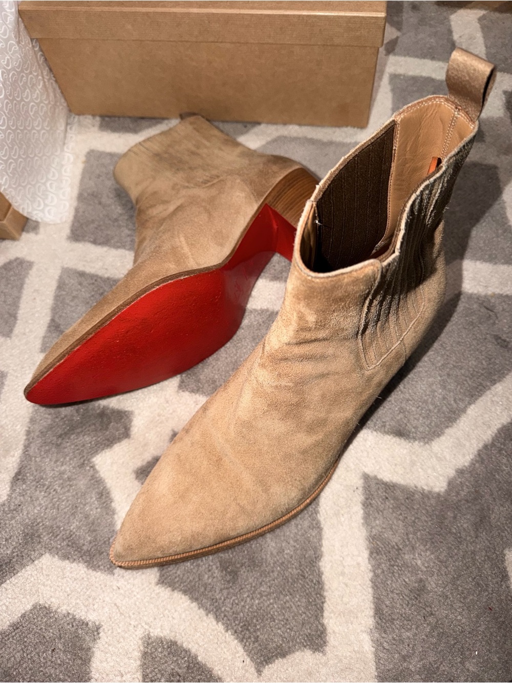 Christian Louboutin William Men’s Suede Chelsea Boots Sz 46 (Fit US12)